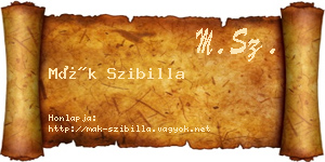 Mák Szibilla névjegykártya